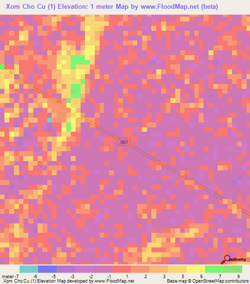 Xom Cho Cu (1),Vietnam Elevation Map