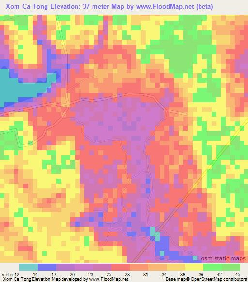 Xom Ca Tong,Vietnam Elevation Map