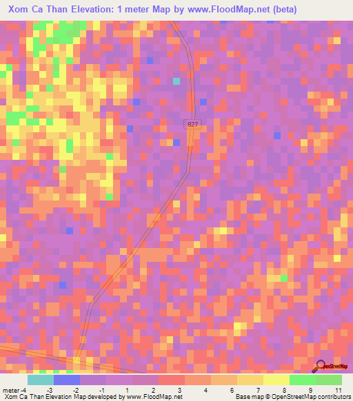 Xom Ca Than,Vietnam Elevation Map