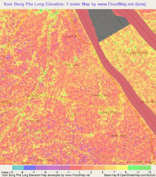 Xom Bung Pha Long,Vietnam Elevation Map