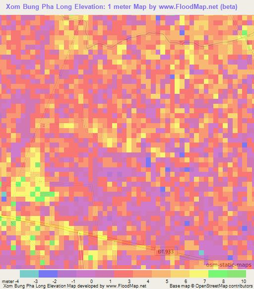 Xom Bung Pha Long,Vietnam Elevation Map