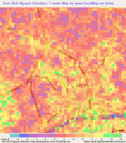 Xom Binh Nguyen,Vietnam Elevation Map