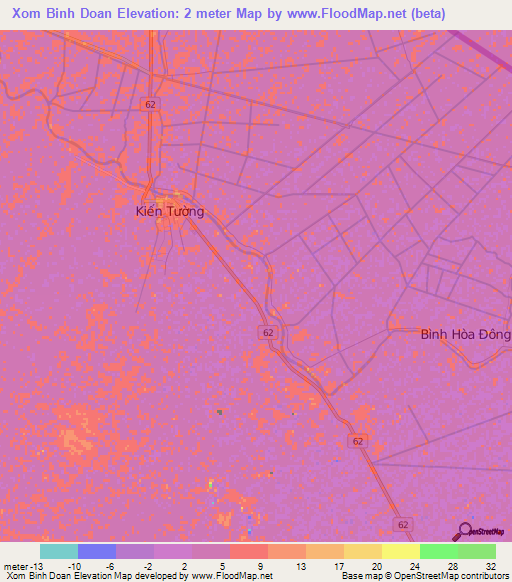 Xom Binh Doan,Vietnam Elevation Map