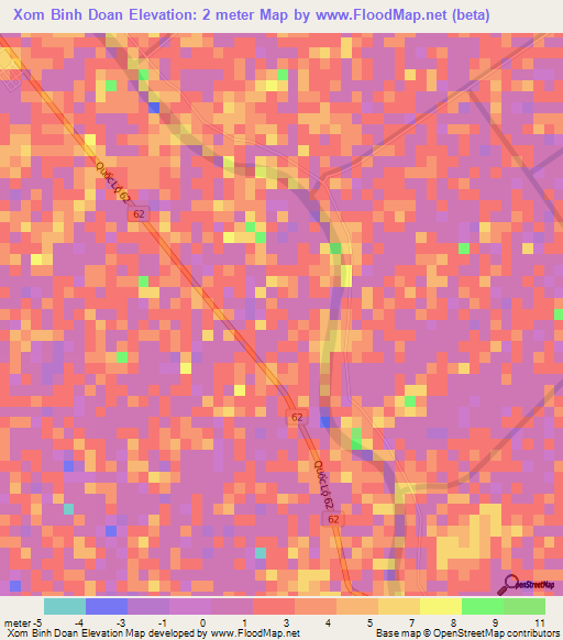 Xom Binh Doan,Vietnam Elevation Map