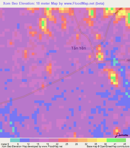 Xom Beo,Vietnam Elevation Map