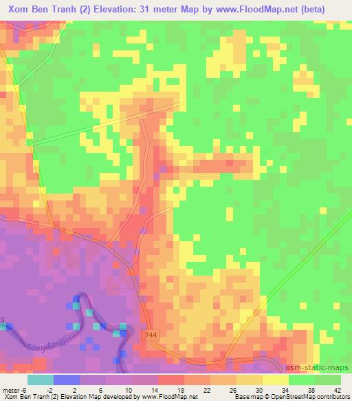 Xom Ben Tranh (2),Vietnam Elevation Map