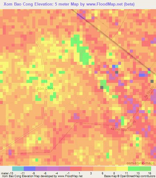 Xom Bao Cong,Vietnam Elevation Map