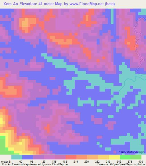 Xom An,Vietnam Elevation Map