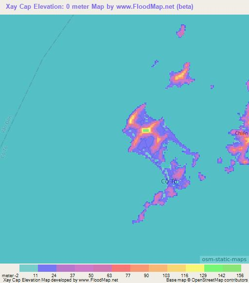 Xay Cap,Vietnam Elevation Map