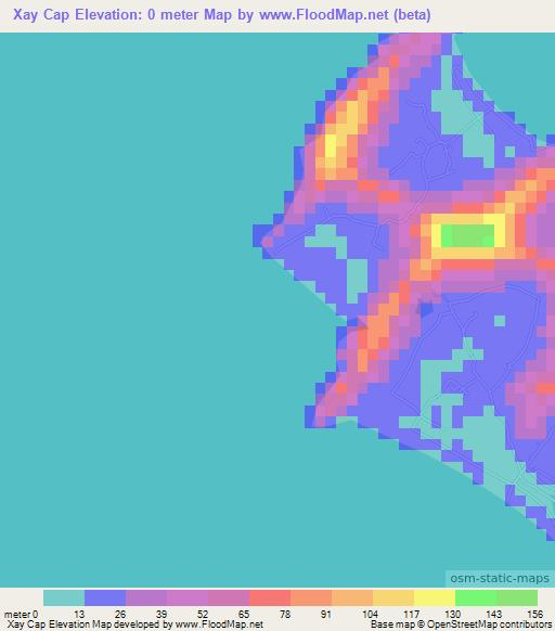 Xay Cap,Vietnam Elevation Map