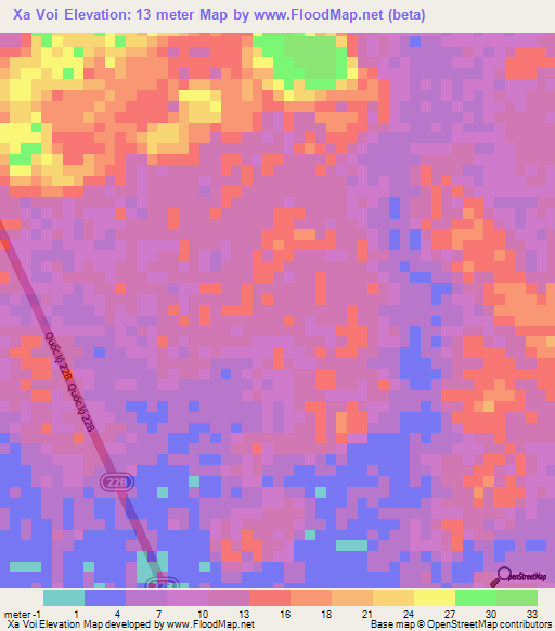 Xa Voi,Vietnam Elevation Map