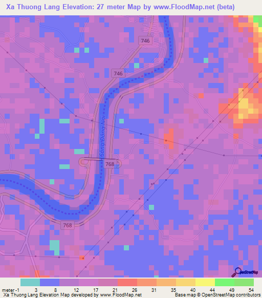 Xa Thuong Lang,Vietnam Elevation Map