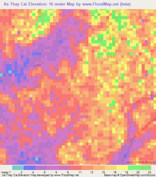 Xa Thay Cai,Vietnam Elevation Map