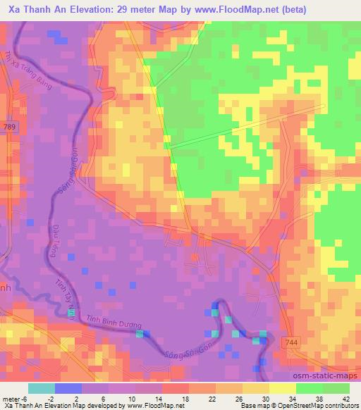 Xa Thanh An,Vietnam Elevation Map