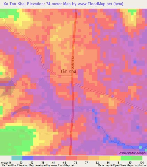 Xa Tan Khai,Vietnam Elevation Map