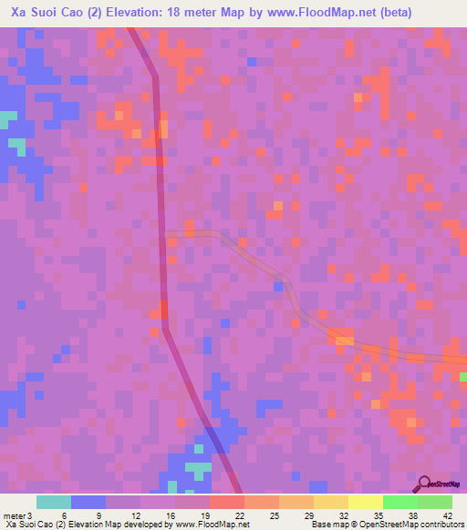 Xa Suoi Cao (2),Vietnam Elevation Map