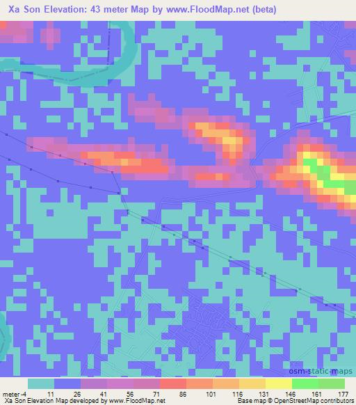 Xa Son,Vietnam Elevation Map