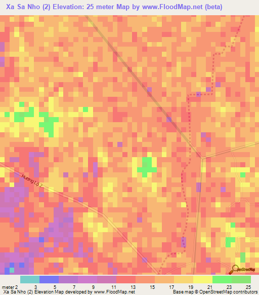 Xa Sa Nho (2),Vietnam Elevation Map