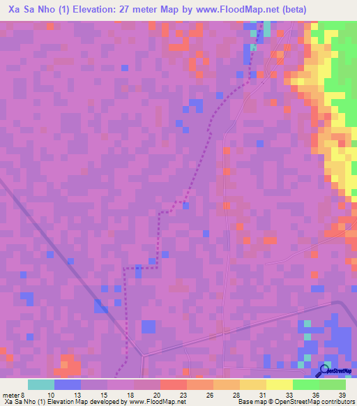 Xa Sa Nho (1),Vietnam Elevation Map