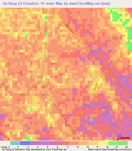 Xa Rang (3),Vietnam Elevation Map