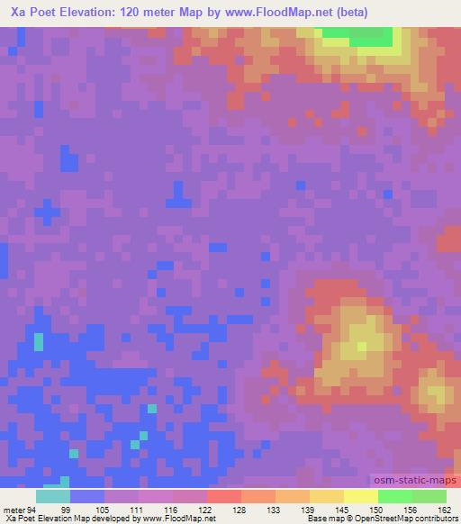 Xa Poet,Vietnam Elevation Map