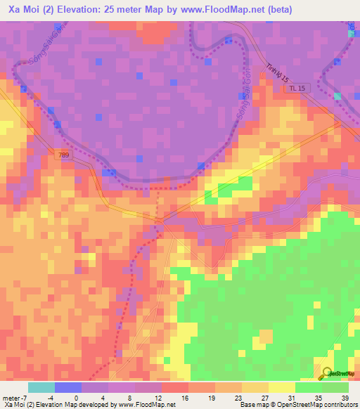 Xa Moi (2),Vietnam Elevation Map