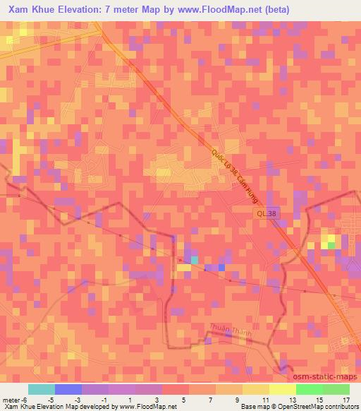 Xam Khue,Vietnam Elevation Map