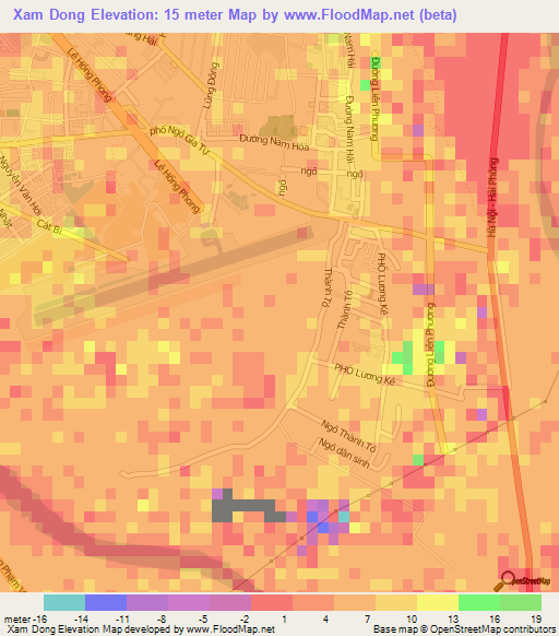 Xam Dong,Vietnam Elevation Map