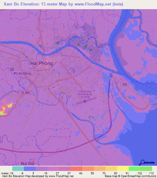 Xam Bo,Vietnam Elevation Map