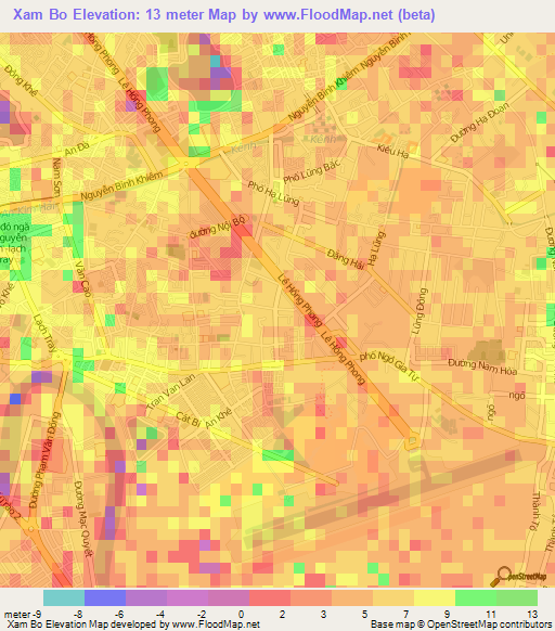 Xam Bo,Vietnam Elevation Map