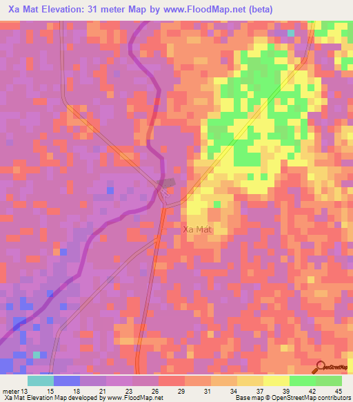 Xa Mat,Vietnam Elevation Map