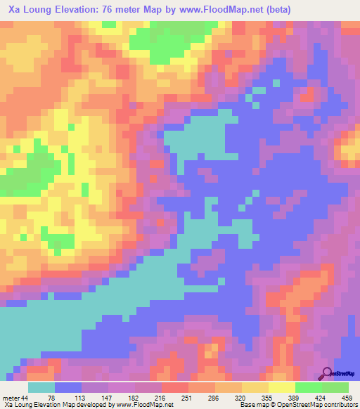 Xa Loung,Vietnam Elevation Map