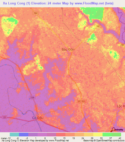 Xa Long Cong (1),Vietnam Elevation Map