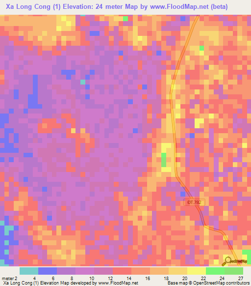 Xa Long Cong (1),Vietnam Elevation Map