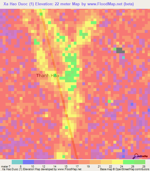 Xa Hao Duoc (1),Vietnam Elevation Map