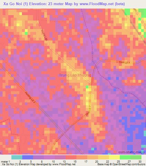 Xa Go Noi (1),Vietnam Elevation Map