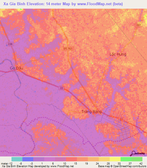 Xa Gia Binh,Vietnam Elevation Map