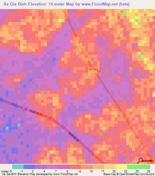 Xa Gia Binh,Vietnam Elevation Map