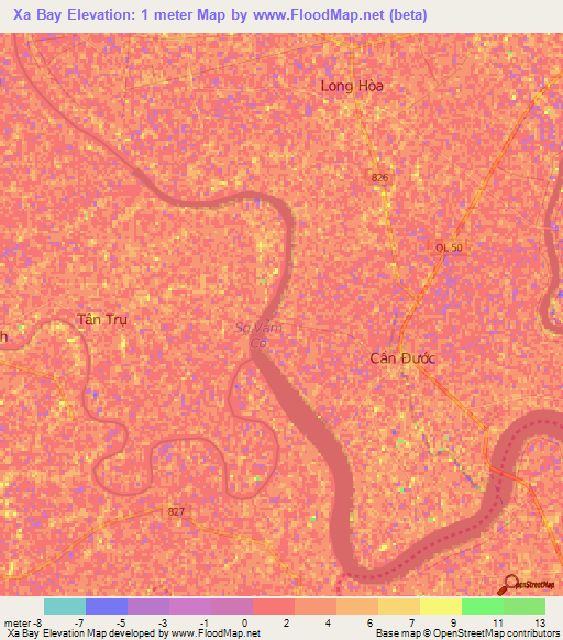 Xa Bay,Vietnam Elevation Map