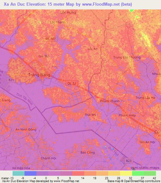 Xa An Duc,Vietnam Elevation Map