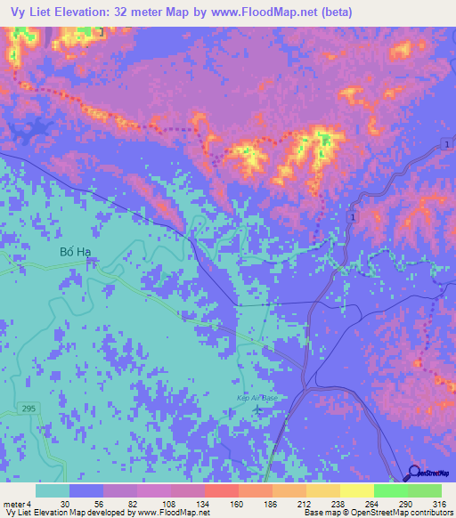 Vy Liet,Vietnam Elevation Map