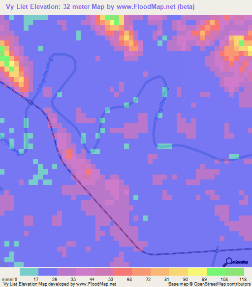 Vy Liet,Vietnam Elevation Map