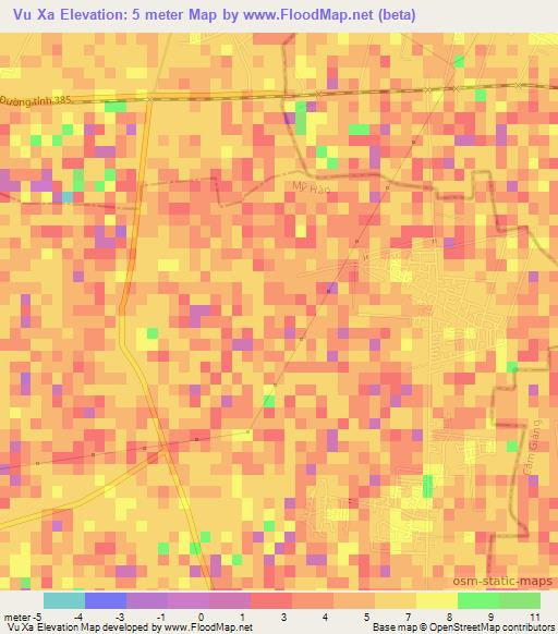 Vu Xa,Vietnam Elevation Map