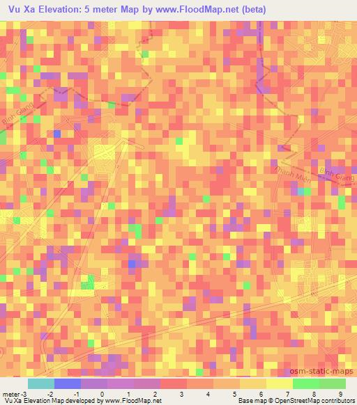 Vu Xa,Vietnam Elevation Map