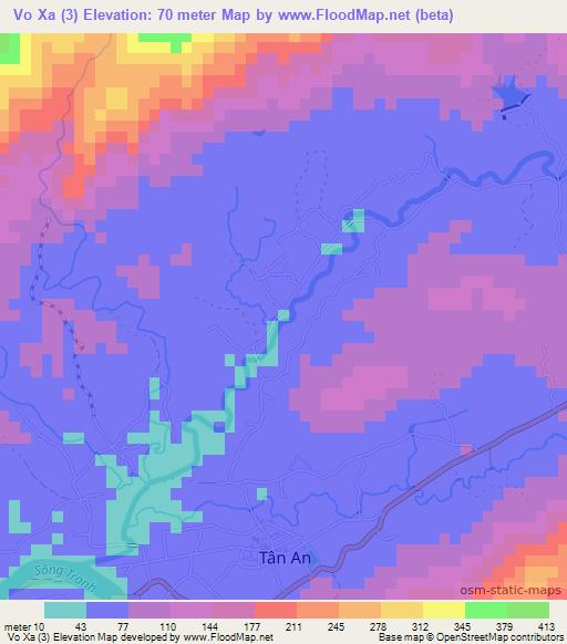 Vo Xa (3),Vietnam Elevation Map