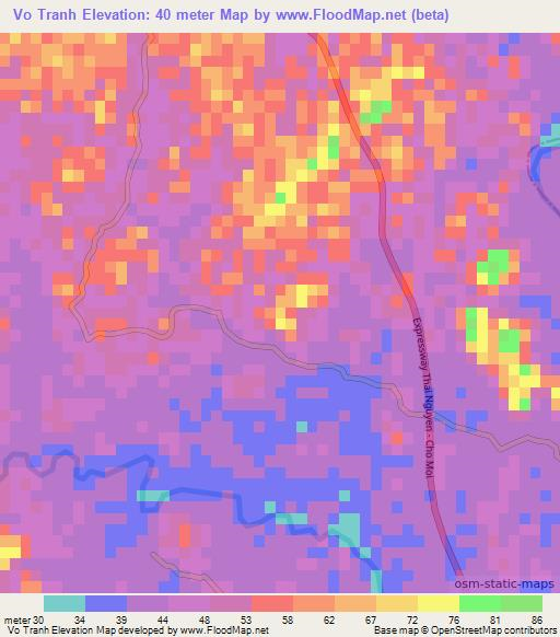 Vo Tranh,Vietnam Elevation Map