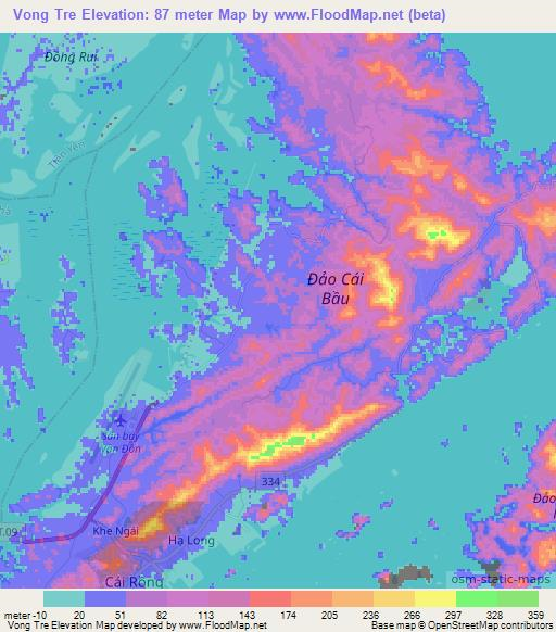 Vong Tre,Vietnam Elevation Map