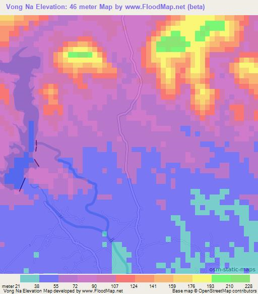 Vong Na,Vietnam Elevation Map