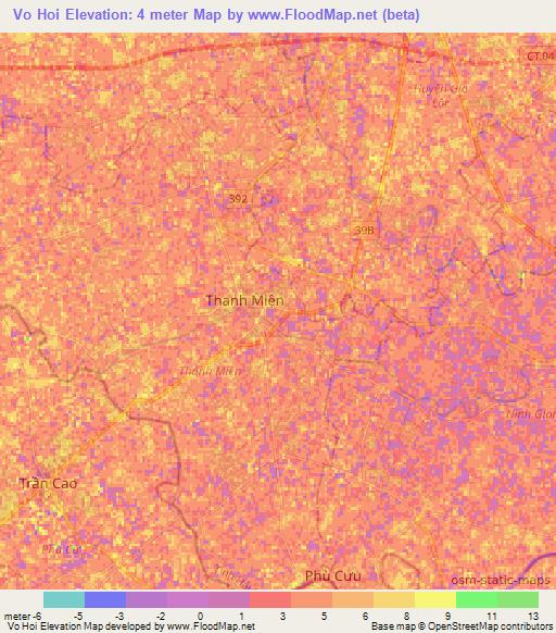 Vo Hoi,Vietnam Elevation Map