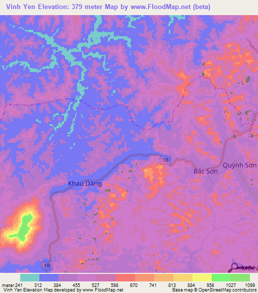 Vinh Yen,Vietnam Elevation Map